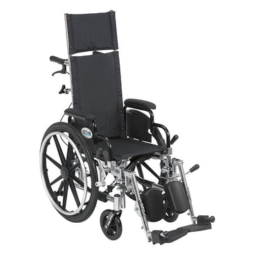 Drive Medical PL412RBDDA Viper Plus Light Weight Reclining Wheelchair with Elevating Leg Rests and Flip Back Detachable Arms, 12" Seat